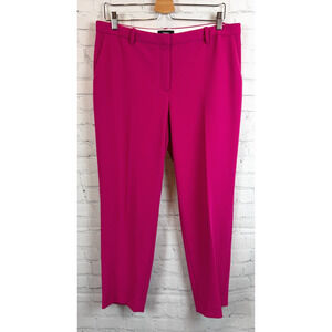 THEORY Taylor trouser C stretch crepe pink ankle dress pants size 10